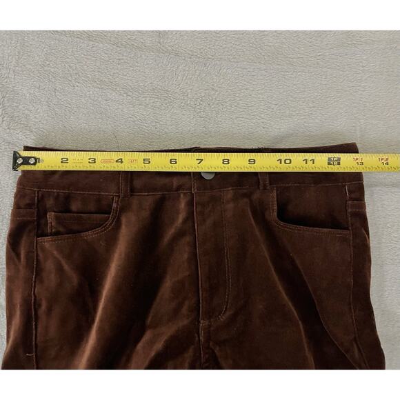 PAIGE Claudine Coffee Brown Soft Velvet Crop Flare Pants Jeans Size 23 MSRP $229 - Picture 8 of 11